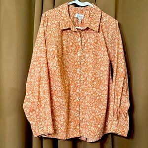 D&Co Womens Apricot Button down long sleeved shirt